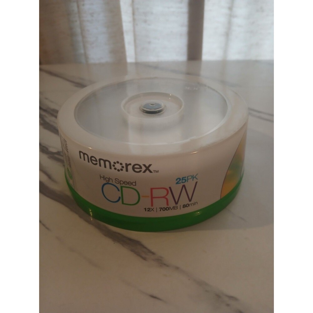 Memorex 25 Pack High Speed CD-RW Rewritable 12X 700MB 80min BLANK CDs NEW SEALED